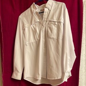 White Button-Up Shirt UV Protection